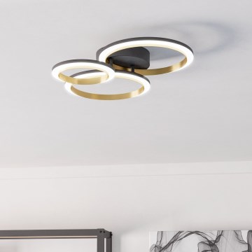 Eglo - LED Dimbar taklampa LED/20W/230V 4000K svart/guld