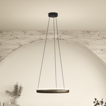 Eglo - LED-dimbar taklampa på kabel med rörelsesensor 2xLED/25W/230V 2200-6500K Ø 80 cm brun