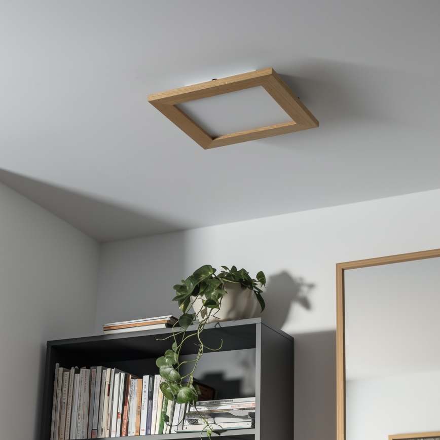 Eglo - LED Dimbart Takmonterat Panel SALOBRENA 2 WOOD LED/16W/230V 4000K 34x34 cm brun