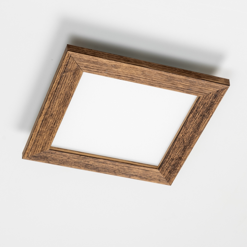 Eglo - LED Dimbart Takmonterat Panel SALOBRENA 2 WOOD LED/16W/230V 4000K 34x34 cm brun