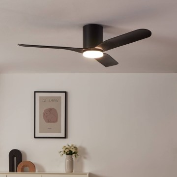 Eglo - LED-dimmbar takfläkt LED/17W/230V Ø 132 cm svart + fjärrkontroll