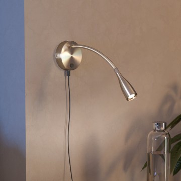Eglo - LED flexibel vägglampa med USB LED/3,8W/230V matt krom