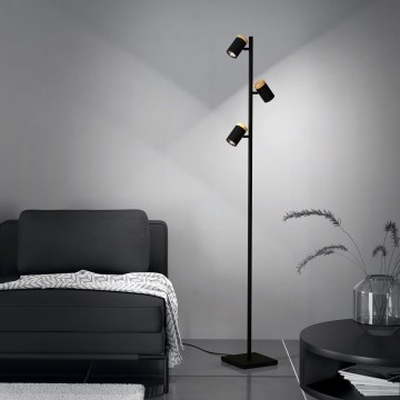 Eglo - LED golvlampa 3xGU10/4,5W/230V 3000K svart/brun