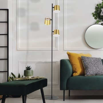 Eglo - LED golvlampa 3xGU10/4,6W/230V 3000K guld