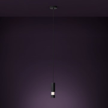 Eglo - LED ljuskrona med textilsladd 1xGU10/4,6W/230V svart