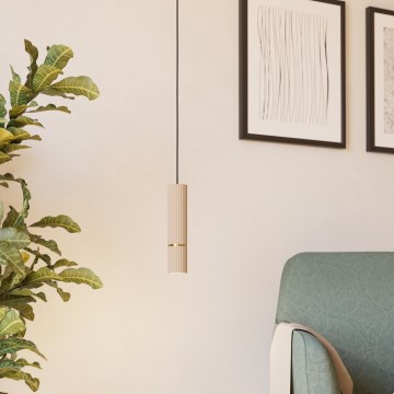 Eglo - LED ljuskrona med textilsladd 1xGU10/5W/230V 3000K beige