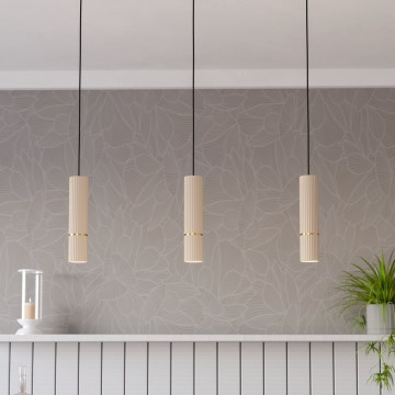 Eglo - LED ljuskrona med textilsladd 3xGU10/5W/230V 3000K beige