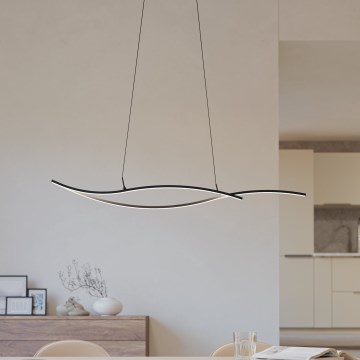 Eglo - LED ljuskrona med textilsladd LED/20W/230V 4000K svart