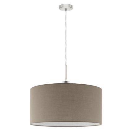 Eglo - LED ljuskrona med textilsladd TUNJA 1xE27/60W/230V taupe
