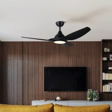 Eglo - LED Ljusreglerad ceiling fan LED/16W/230V svart + fjärrkontroll