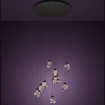 Eglo - LED ljusreglerad ljuskrona på textilsladd 10xLED/3W/230V 3000K svart/genomskinlig