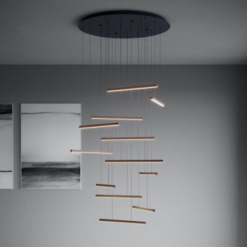 Eglo - LED ljusreglerad ljuskrona på textilsladd 12xLED/8,4W/230V 3000K svart