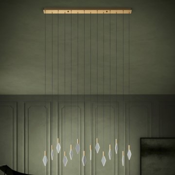 Eglo - LED ljusreglerad ljuskrona på textilsladd 14xLED/3,3W/230V 3000K guld