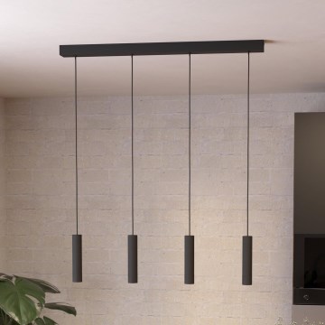 Eglo - LED ljusreglerad ljuskrona på textilsladd 4xLED/5,4W/230V