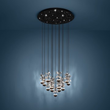 Eglo - LED ljusreglerad ljuskrona på textilsladd LED/27W/230V 3000K svart