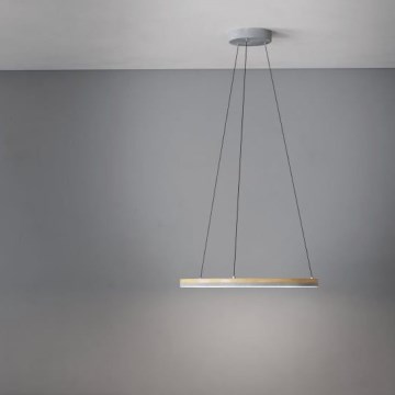 Eglo - LED ljusreglerad ljuskrona på textilsladd LED/36W/230V 3000K grå/ek