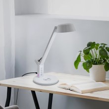 Eglo - LED ljusreglerad touch bordslampa  med trådlös laddning  LED/4,8W/230V vit 