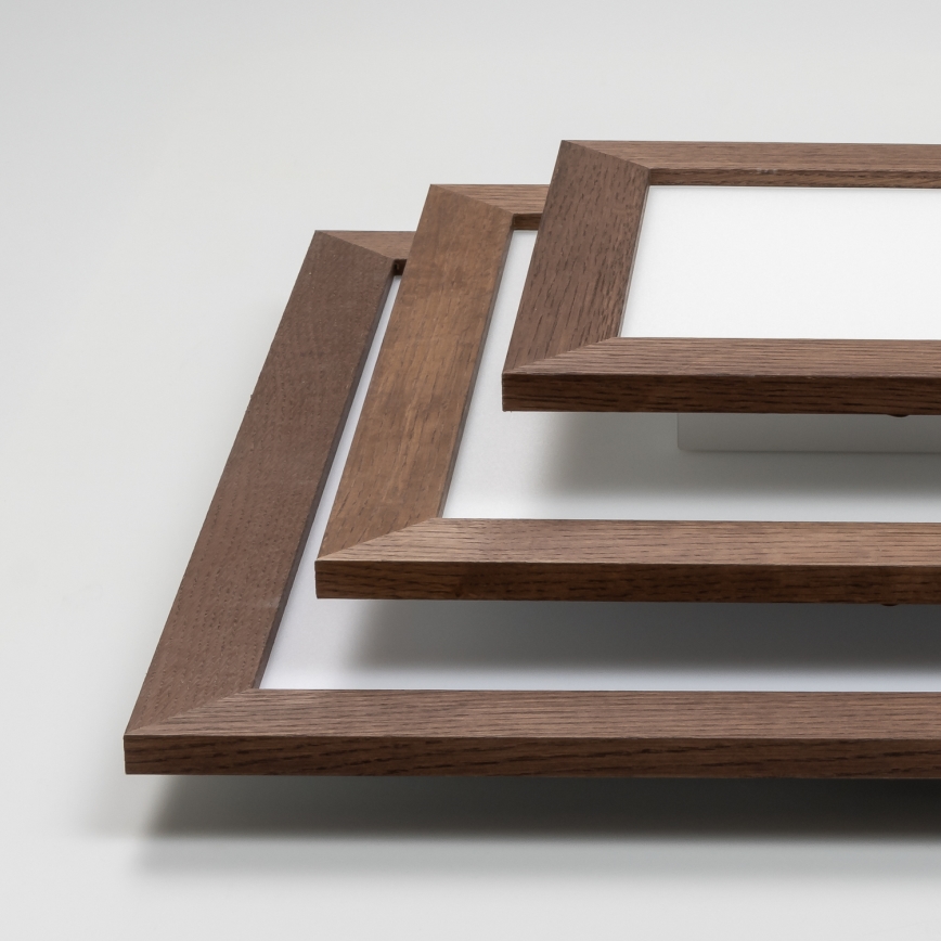 Eglo - LED dimbar infälld panel POZZALLO WOOD LED/21W/230V 2700-6500K 49,5x49,5 cm mörkbrun + fjärrkontroll