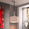 Eglo - LED-pendel med sladd TUNJA 1xE27/60W/230V Ø 20 cm beige/svart