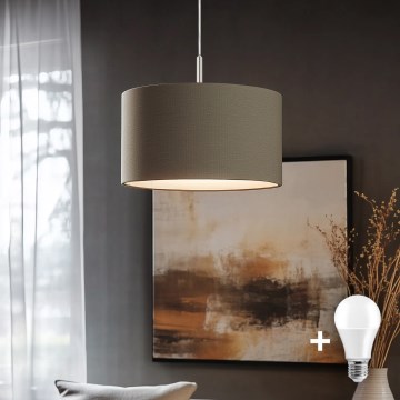 Eglo - LED-pendel med vajer TUNJA 1xE27/60W/230V taupe