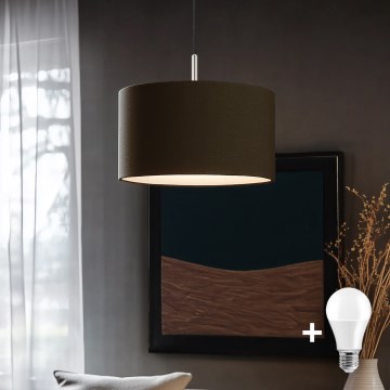 Eglo - LED-pendel på kabel TUNJA 1xE27/60W/230V brun