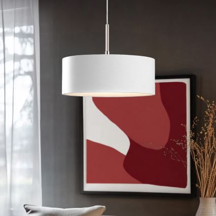Eglo - LED-pendel på vajer TUNJA 1xE27/60W/230V vit