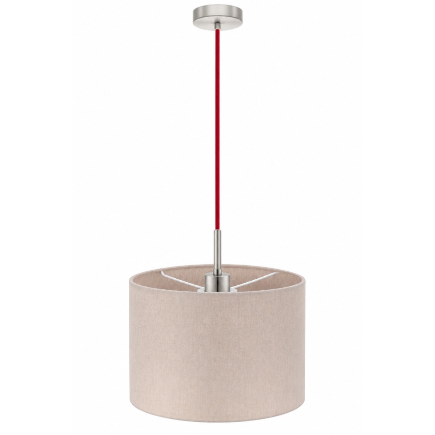 Eglo - LED-pendel på vajer TUNJA 1xE27/60W/230V Ø 20 cm beige/röd