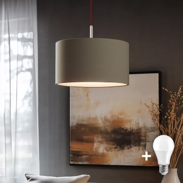 Eglo - LED-pendellampa med sladd TUNJA 1xE27/60W/230V taupe