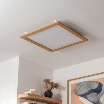Eglo - LED RGB Dimbar infälld panel SALOBRENA-C WOOD LED/30,5W/230V 2700-6500K 64x64 cm brun + fjärrkontroll
