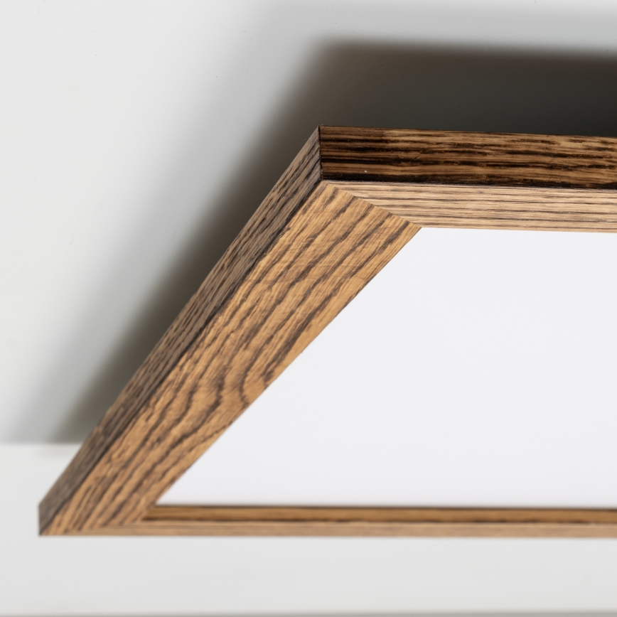 Eglo - LED RGB Dimbar infälld panel SALOBRENA-C WOOD LED/30,5W/230V 2700-6500K 64x64 cm brun + fjärrkontroll