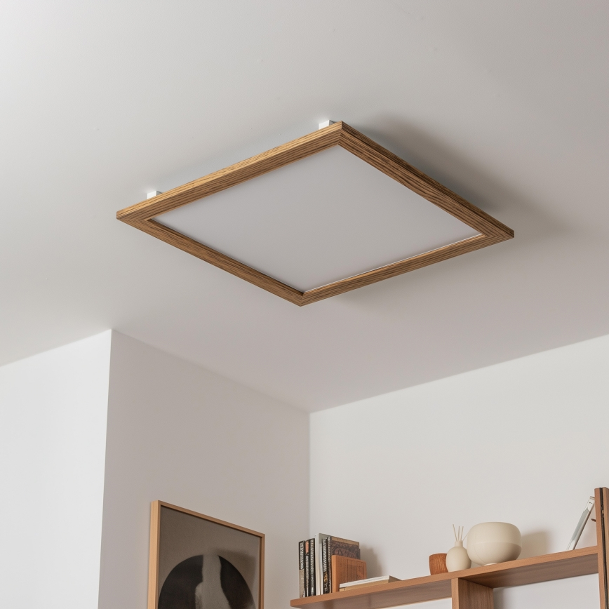 Eglo - LED RGB Dimbar infälld panel SALOBRENA-C WOOD LED/30,5W/230V 2700-6500K 64x64 cm brun + fjärrkontroll