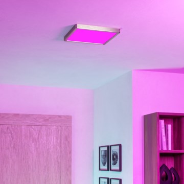 Eglo - LED RGBW dimbar badrumsarmatur LED/13,5W/230V 2700-6500K 29,5x29,5 cm IP44 mattkrom