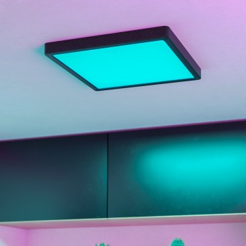 Eglo - LED RGBW dimbar badrumstaklampa LED/13,5W/230V 2700-6500K 29,5x29,5 cm IP44 svart