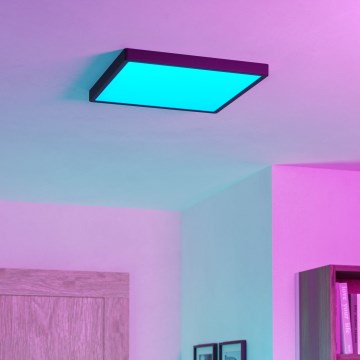 Eglo - LED RGBW dimbar badrumstaklampa LED/17,8W/230V 2700-6500K 39x39 cm IP44 svart