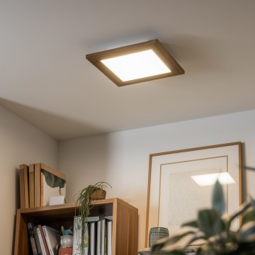 Eglo - LED RGBW Dimbar infälld panel SALOBRENA-C WOOD LED/16W/230V 2700-6500K 34x34 cm brun + fjärrkontroll