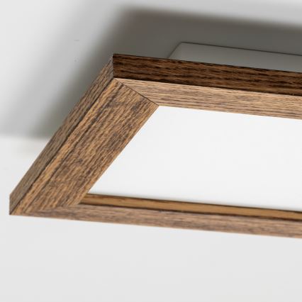 Eglo - LED RGBW Dimbar infälld panel SALOBRENA-C WOOD LED/16W/230V 2700-6500K 34x34 cm brun + fjärrkontroll