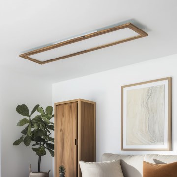 Eglo - LED RGBW dimbar panel SALOBRENA-C WOOD LED/31W/230V 2700-6500K 34x124 cm brun + fjärrkontroll