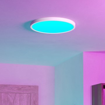 Eglo - LED RGBW dimbar takarmatur för badrum LED/17,5W/230V 2700–6500K Ø 38,9 cm IP44 vit