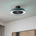 Eglo - LED RGBW dimbar takfläkt 3xLED/8,5W/230V+LED/6W 2700-6500K Ø 48 cm svart + fjärrkontroll