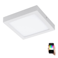 Eglo - LED RGBW dimbar taklampa FUEVA-C LED/15,6W/230V Bluetooth 22,5x22,5 cm