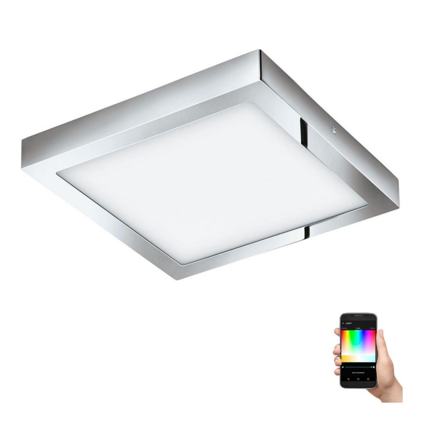 Eglo - LED RGBW dimbar taklampa FUEVA-C LED/21W/230V Bluetooth IP44 30x30 cm