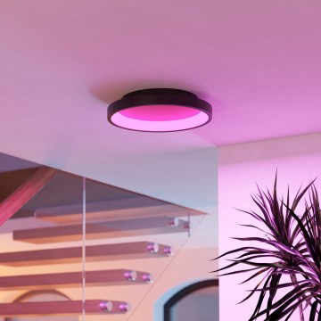 Eglo - LED RGBW dimbar taklampa LED/19,6W/230V 2700-6500K Ø 35 cm svart