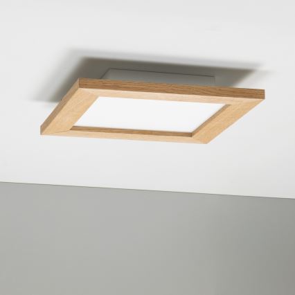 Eglo - LED RGBW dimbar ytmonterad panel SALOBRENA-C WOOD LED/16W/230V 2700-6500K 34x34 cm brun + fjärrkontroll