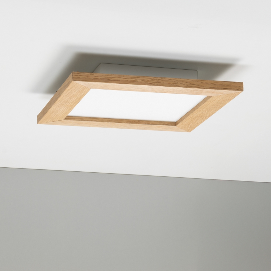 Eglo - LED RGBW dimbar ytmonterad panel SALOBRENA-C WOOD LED/16W/230V 2700-6500K 34x34 cm brun + fjärrkontroll