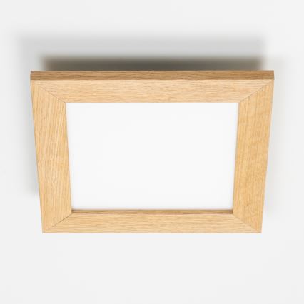 Eglo - LED RGBW dimbar ytmonterad panel SALOBRENA-C WOOD LED/16W/230V 2700-6500K 34x34 cm brun + fjärrkontroll