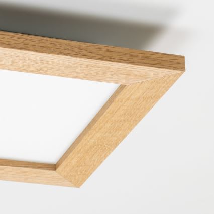 Eglo - LED RGBW dimbar ytmonterad panel SALOBRENA-C WOOD LED/16W/230V 2700-6500K 34x34 cm brun + fjärrkontroll