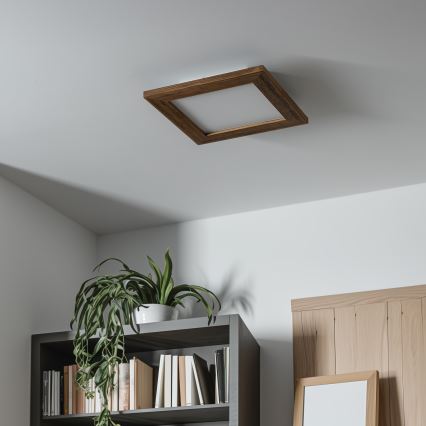 Eglo - LED RGBW dimbar ytmonterad panel SALOBRENA-C WOOD LED/16W/230V 2700-6500K 34x34 cm brun + fjärrkontroll