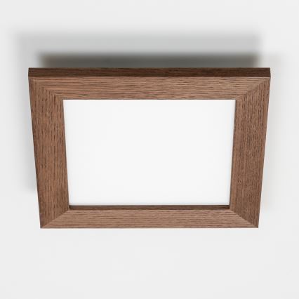 Eglo - LED RGBW Dimmbar ytmonterad panel SALOBRENA-C WOOD LED/16W/230V 2700-6500K 34x34 cm mörkbrun + fjärrkontroll