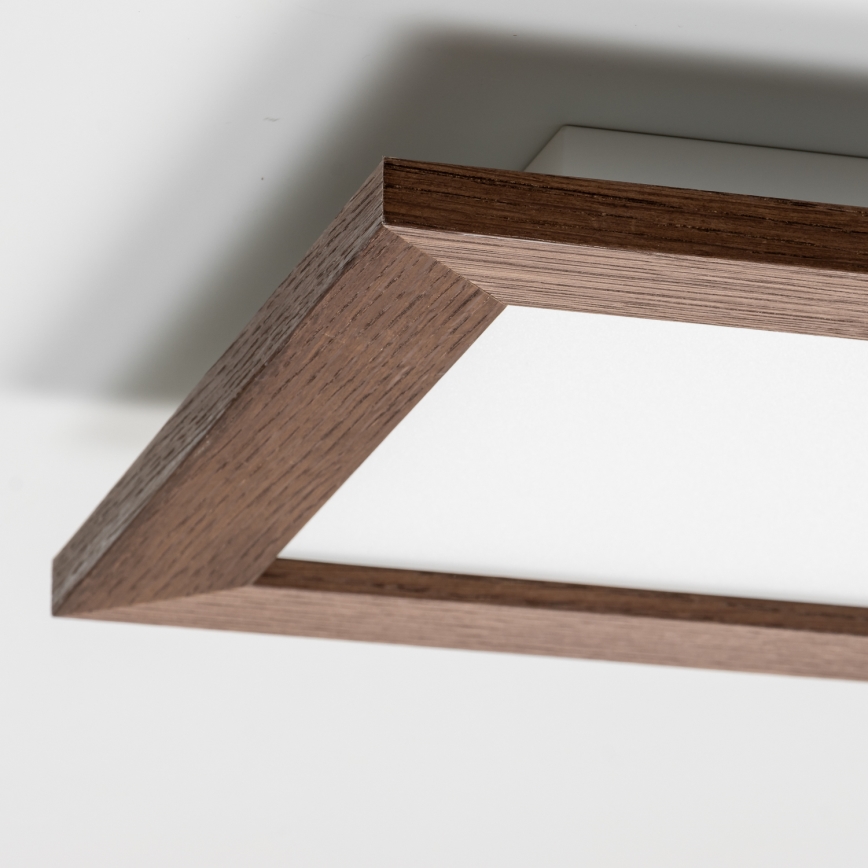 Eglo - LED RGBW Dimmbar ytmonterad panel SALOBRENA-C WOOD LED/16W/230V 2700-6500K 34x34 cm mörkbrun + fjärrkontroll