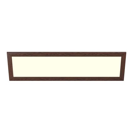 Eglo - LED RGBW dimbar ytmonterad panel SALOBRENA-C WOOD LED/34W/230V 2700-6500K 34x124 cm mörkbrun + fjärrkontroll